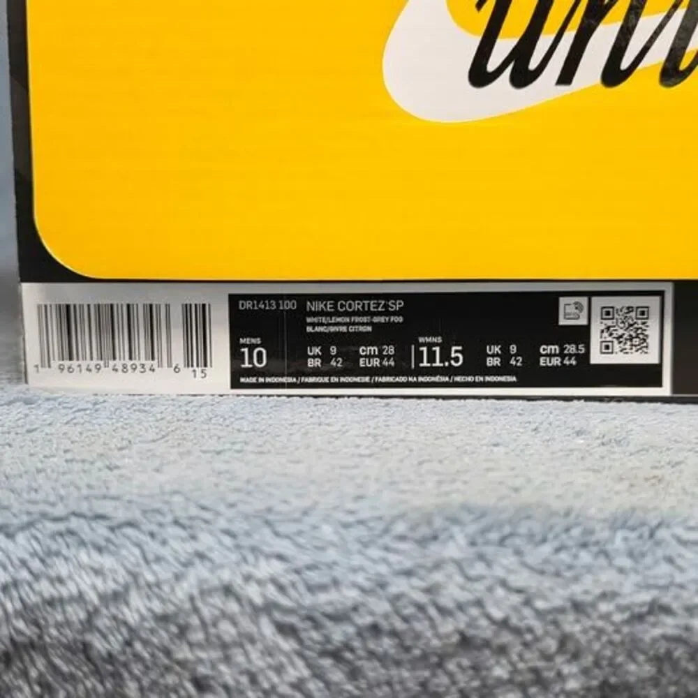 Nike Union Cortez SP - White/Lemon Frost-Grey Men's 10 / Wmns 11.5 New